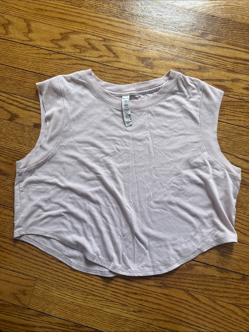 ALO Yoga Pale Blush Purple Cropped Muscle Tank XS